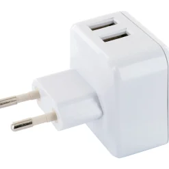230 V Ladeadapter 2xUSB 2,4 A weiss ^ Schwaiger Hot