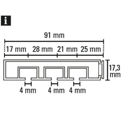Vorhangschiene GE 3 120cm weiß ^ Gardinia Clearance