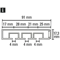 Vorhangschiene GE 3 250cm weiß ^ Gardinia Online