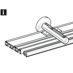 Wandtr. F. Kombi. Schiene+Innenl. aluminium ^ Gardinia Online
