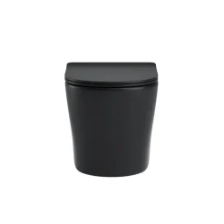 Wand-WC-Set Nakia mattschwarz spuelrand-los inkl. Deckel m. Absenkautomatik ^ sanicomfort Outlet