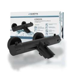 Wannentherm. London,schwarz-matt, 1/2Verbruehschutz und Wassersparfunktion ^ Schütte Discount