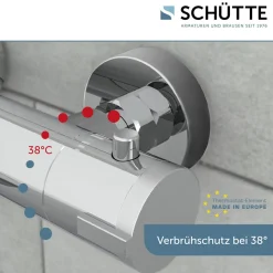 Wannenthermostat London, chrom, 1/2Verbruehschutz und Wassersparfunktion ^ Schütte