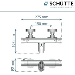 Wannenthermostat London, chrom, 1/2Verbruehschutz und Wassersparfunktion ^ Schütte