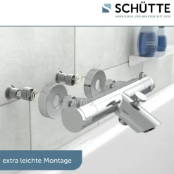 Wannenthermostat London, chrom, 1/2Verbruehschutz und Wassersparfunktion ^ Schütte