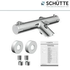 Wannenthermostat London, chrom, 1/2Verbruehschutz und Wassersparfunktion ^ Schütte
