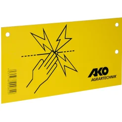 Warnschild für Elektrozaun 10 x 20 cm gelb ^ Sale