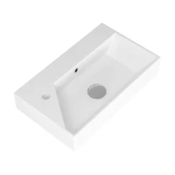 Waschbeckenunterschrank Mara, 55cm, Schwarz, 2 Türen, Soft-Close, inkl. Keramik-Becken ^ Online