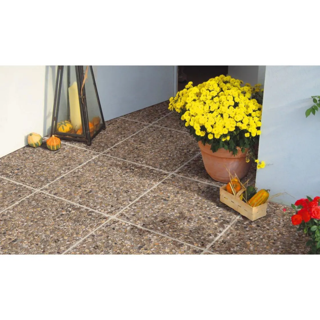 Waschbetonplatte Rheinkies 50/50/4 ^ Online