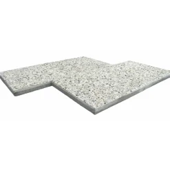 Waschbetonplatte weisse Koernung 40/40/4cm ^ Diephaus New