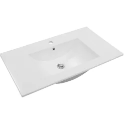 Waschtisch Amy, 80cm, Farbe: Matt-Schwarz, mit 2 Schubladen und Soft-Close-Funktion ^ Hot