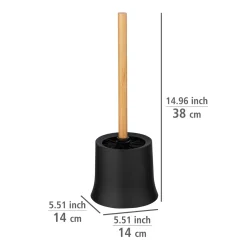 WC-Garnitur Mod. Basic, schwarz/bambus ^ Wenko Best