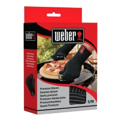 Grillhandschuh Größe S/M Set aus Kevlar schwarz lang mit Silikonnoppen ^ Weber Clearance