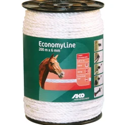 Weidezaunseil EconomyLine 200 m Durchmesser 6 mm weiß ^ Outlet