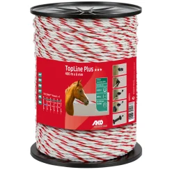Weidezaunseil TopLine Plus 400 m Durchmesser 6 mm rot-weiß ^ Clearance