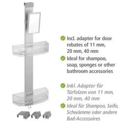 Duschcaddy Premium mit 2 Ablagen und Edelstahl-Haken ^ Wenko New