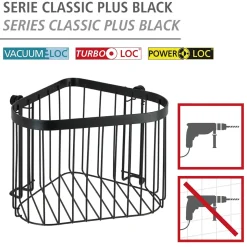 Eckablage Classic Plus schwarz ^ Wenko Best