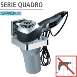 Haartrocknerhalter Quadro Befestigen ohne bohren Vacuum-Loc ^ Wenko Outlet