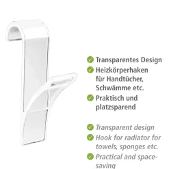 Haken für Handtuchheizkörper transparent 2er Set ^ Wenko Clearance