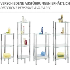 Regal Yago viereckig mit 3 Glasablagen ^ Wenko Hot