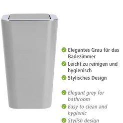 Schwingdeckeleimer Candy grau 6 L ^ Wenko