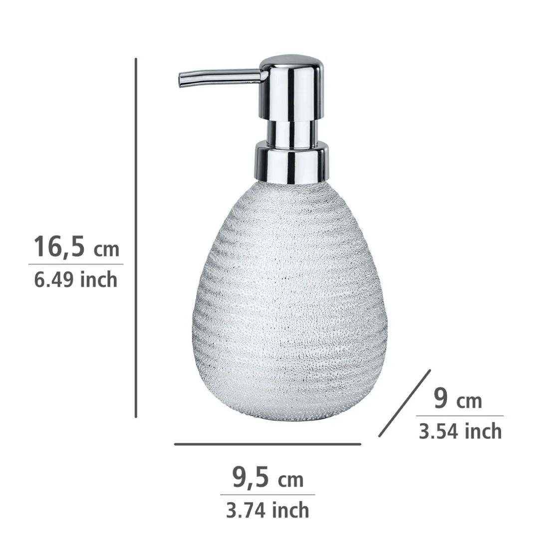 Seifenspender Polaris Juwel silber 390 ml ^ Wenko Outlet