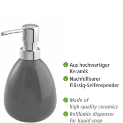 Seifenspender Polaris grau 390 ml ^ Wenko Hot