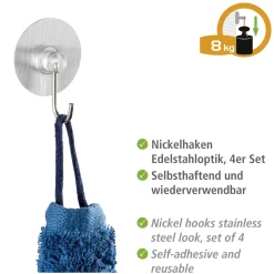 Static-Loc Nickelhaken Osimo 4er Set ^ Wenko Sale