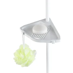 Teleskop Duschecke Easy weiß mit 4 Ablagen ^ Wenko Outlet