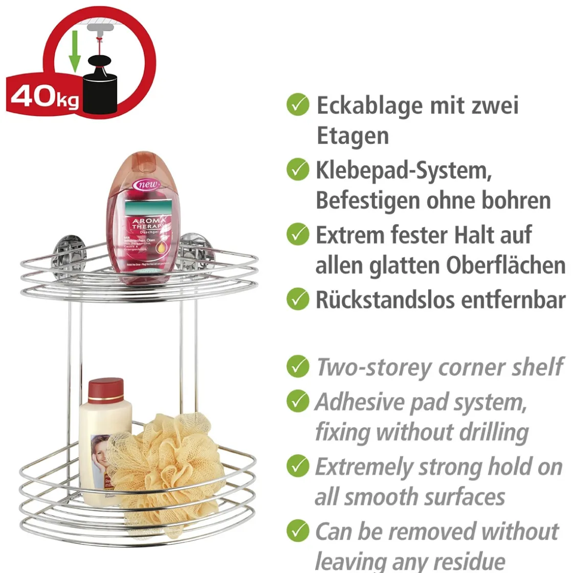 Turbo-Loc Eckregal 2 Ablagen ^ Wenko Outlet