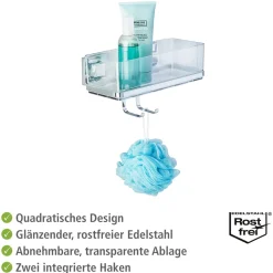 Vacuum-Loc Wandablage Quadro mit Haken ^ Wenko Discount