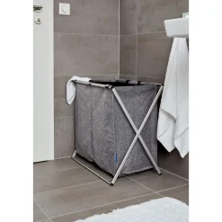 Wäschesammler Duo grau meliert 120 l ^ Wenko Online
