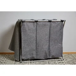 Wäschesammler Trio grau meliert 130 l ^ Wenko Clearance