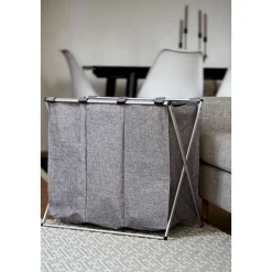 Wäschesammler Trio grau meliert 130 l ^ Wenko Clearance