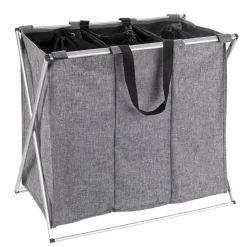 Wäschesammler Trio grau meliert 130 l ^ Wenko Clearance