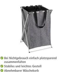 Wäschesammler Uno grau meliert 52 l ^ Wenko Discount