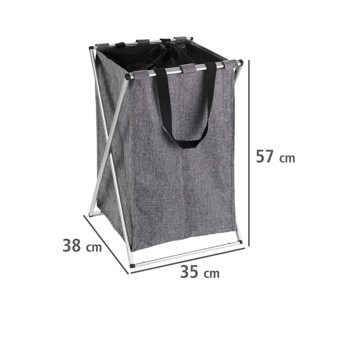 Wäschesammler Uno grau meliert 52 l ^ Wenko Discount