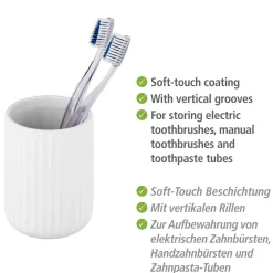 Zahnputzbecher Belluno weiß Keramik Zahnbürstenhalter ^ Wenko Clearance