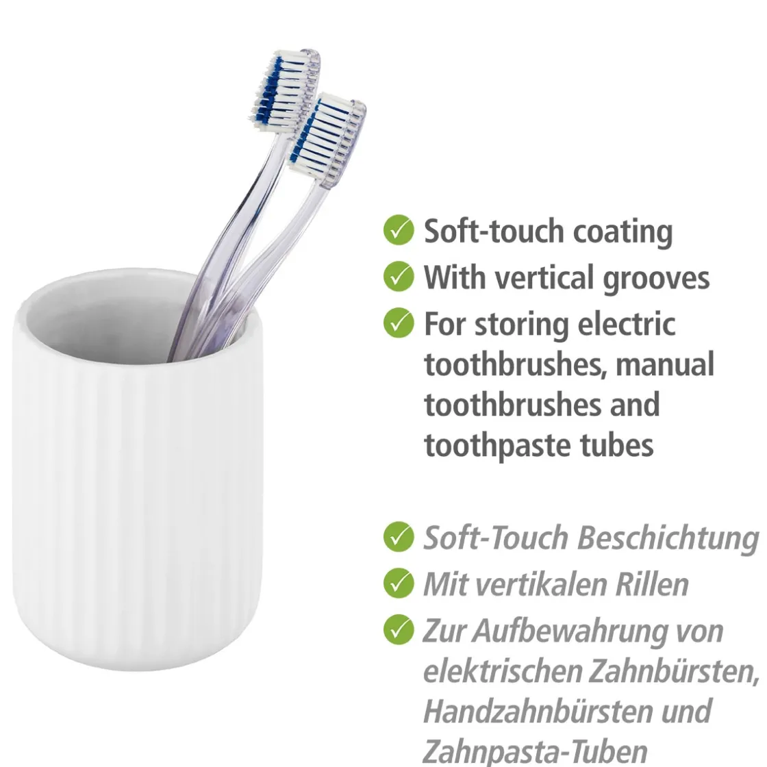 Zahnputzbecher Belluno weiß Keramik Zahnbürstenhalter ^ Wenko Clearance