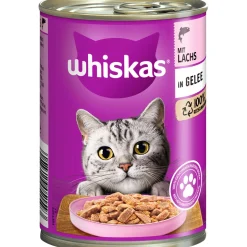 Katzenfutter Lachs in Geele 400 g Dose ^ Whiskas Hot