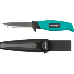 Outdoormesser mit gezahnter Klinge und Köcher ^ Wolfcraft Outlet