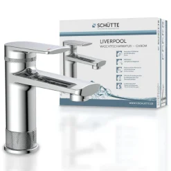 WT-Armatur Liverpool chrom Eco-Klick-Kartusche inkl.Push-Open-Garnitur ^ Schütte New