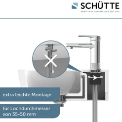 WT-Armatur Liverpool chrom Eco-Klick-Kartusche inkl.Push-Open-Garnitur ^ Schütte New