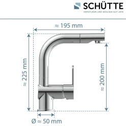 WT-Armatur London chrom mit HaarbrauseKeramikkartusche inkl.Push-Open-Garnitur ^ Schütte Sale