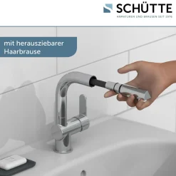 WT-Armatur London chrom mit HaarbrauseKeramikkartusche inkl.Push-Open-Garnitur ^ Schütte Sale