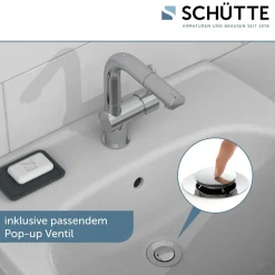WT-Armatur London chrom mit HaarbrauseKeramikkartusche inkl.Push-Open-Garnitur ^ Schütte Sale
