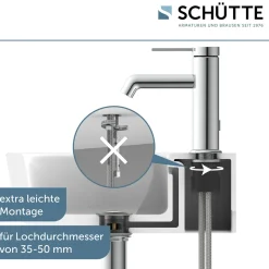 WT-Armatur Los Angeles chrom Eco-Klick-Kartusche inkl.Push-Open-Garnitur ^ Schütte Clearance