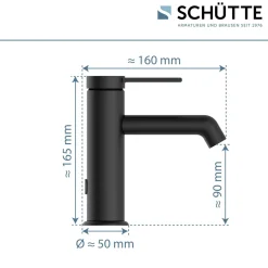 WT-Armatur Los Angeles schwarz-matt Eco-Klick-Kartusche inkl.Push-Open-Garnitur ^ Schütte New
