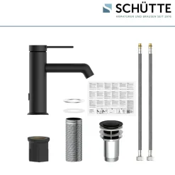 WT-Armatur Los Angeles schwarz-matt Eco-Klick-Kartusche inkl.Push-Open-Garnitur ^ Schütte New
