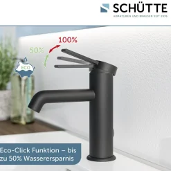 WT-Armatur Los Angeles schwarz-matt Eco-Klick-Kartusche inkl.Push-Open-Garnitur ^ Schütte New